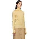 Victoria Beckham Yellow Ruffle Polo Turtleneck