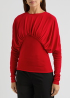 16 Arlington Anve Draped Jersey top Red