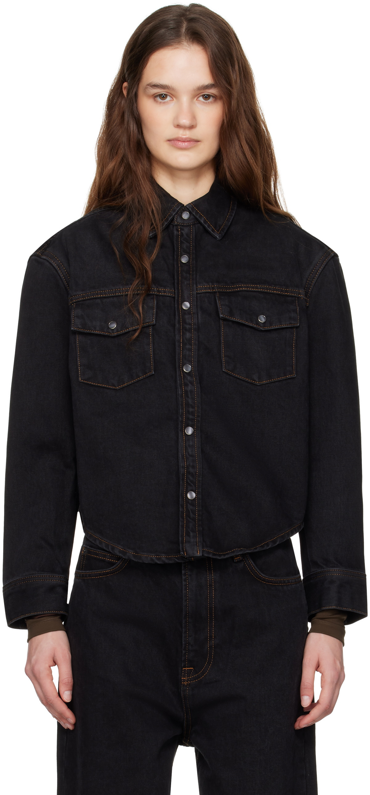 WARDROBE.NYC Black Denim Shirt Jacket