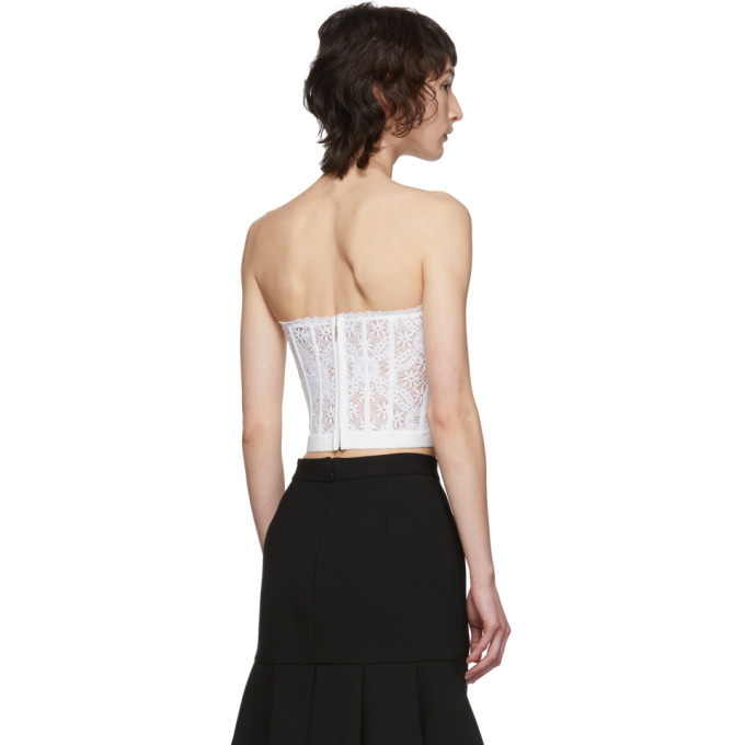 Guipure lace bustier in white - Alexander Mc Queen