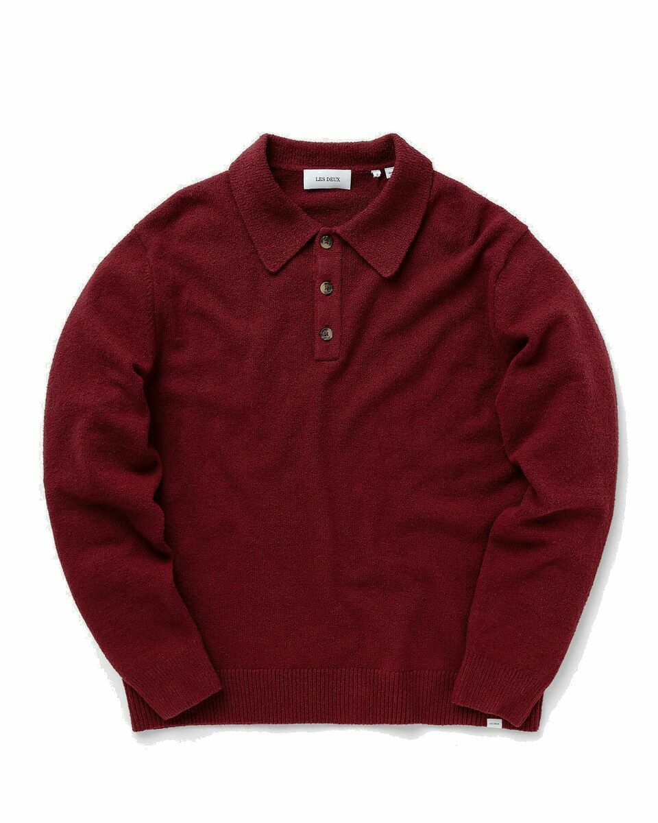 Photo: Les Deux Errol Rugby Knit Red - Mens - Polos/Pullovers