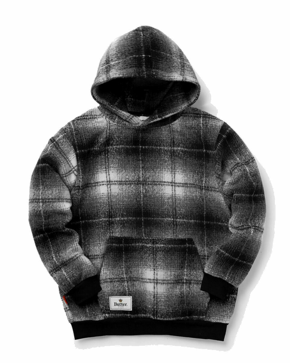 Photo: Butter Goods Heavyweight Plaid Pullover Hoodie Black - Mens - Hoodies