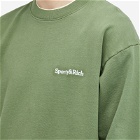 Sporty & Rich Men's Serif Logo Embroidered Crew Sweat in Moss