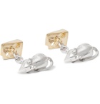 Asprey - Mouse and Cheese Gold-Gilded Sterling Silver Cufflinks - Silver