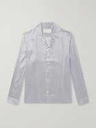 Frescobol Carioca - Safra Camp-Collar Printed Silk-Satin Shirt - Blue