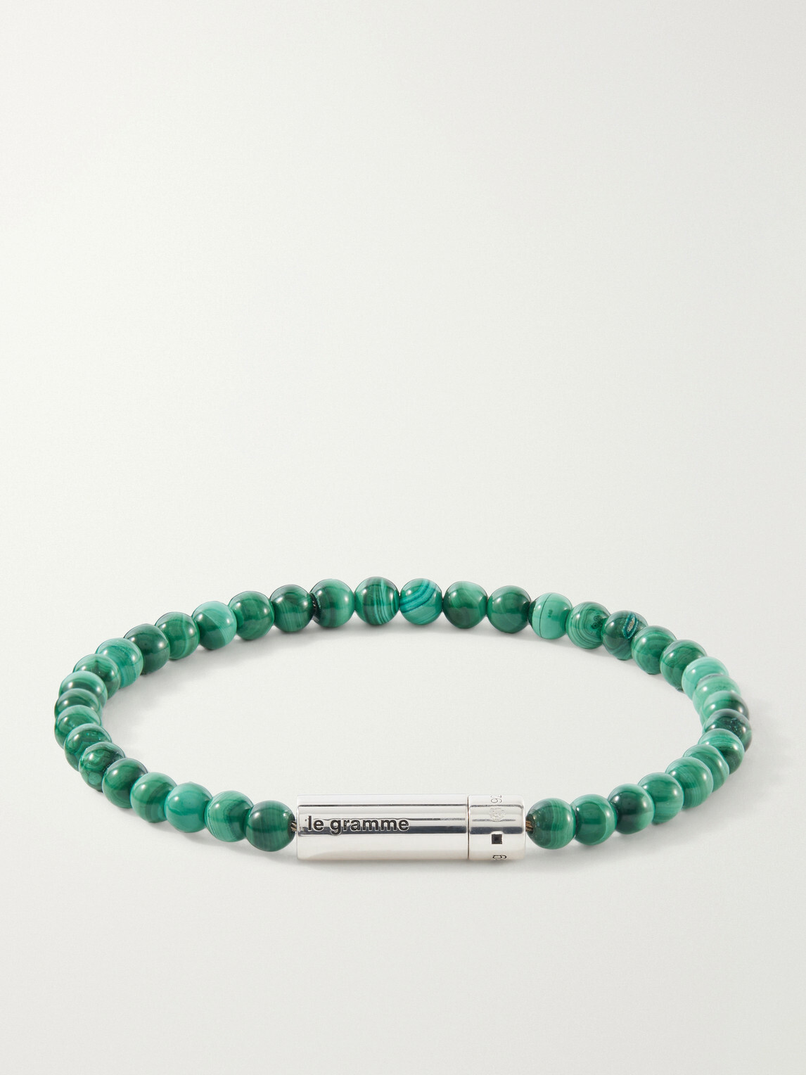 le gramme - 11g Malachite Beads Bracelet - Green
