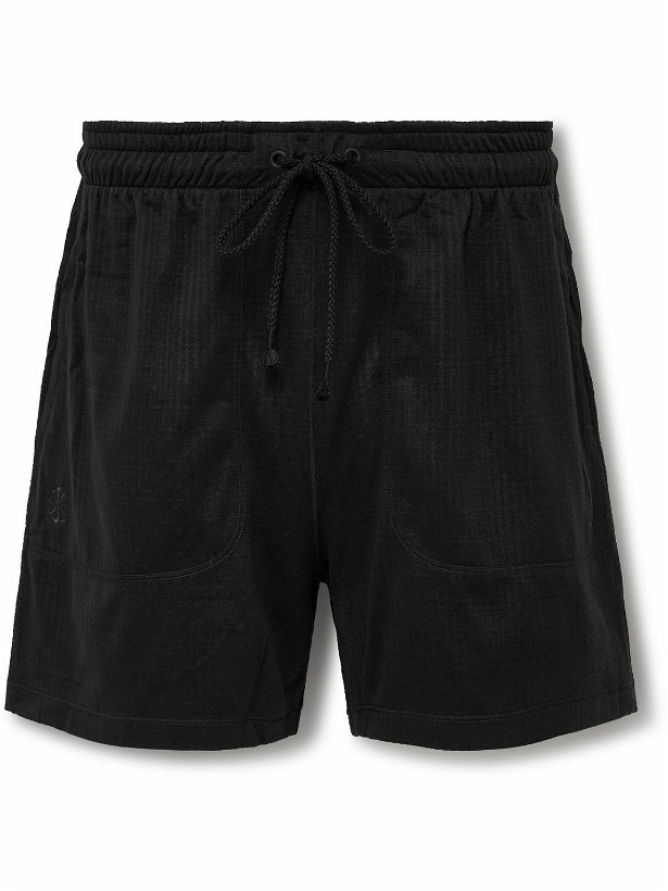 Photo: Nike Training - Yoga Slim-Fit Logo-Embroidered Dri-FIT Drawstring Shorts - Black