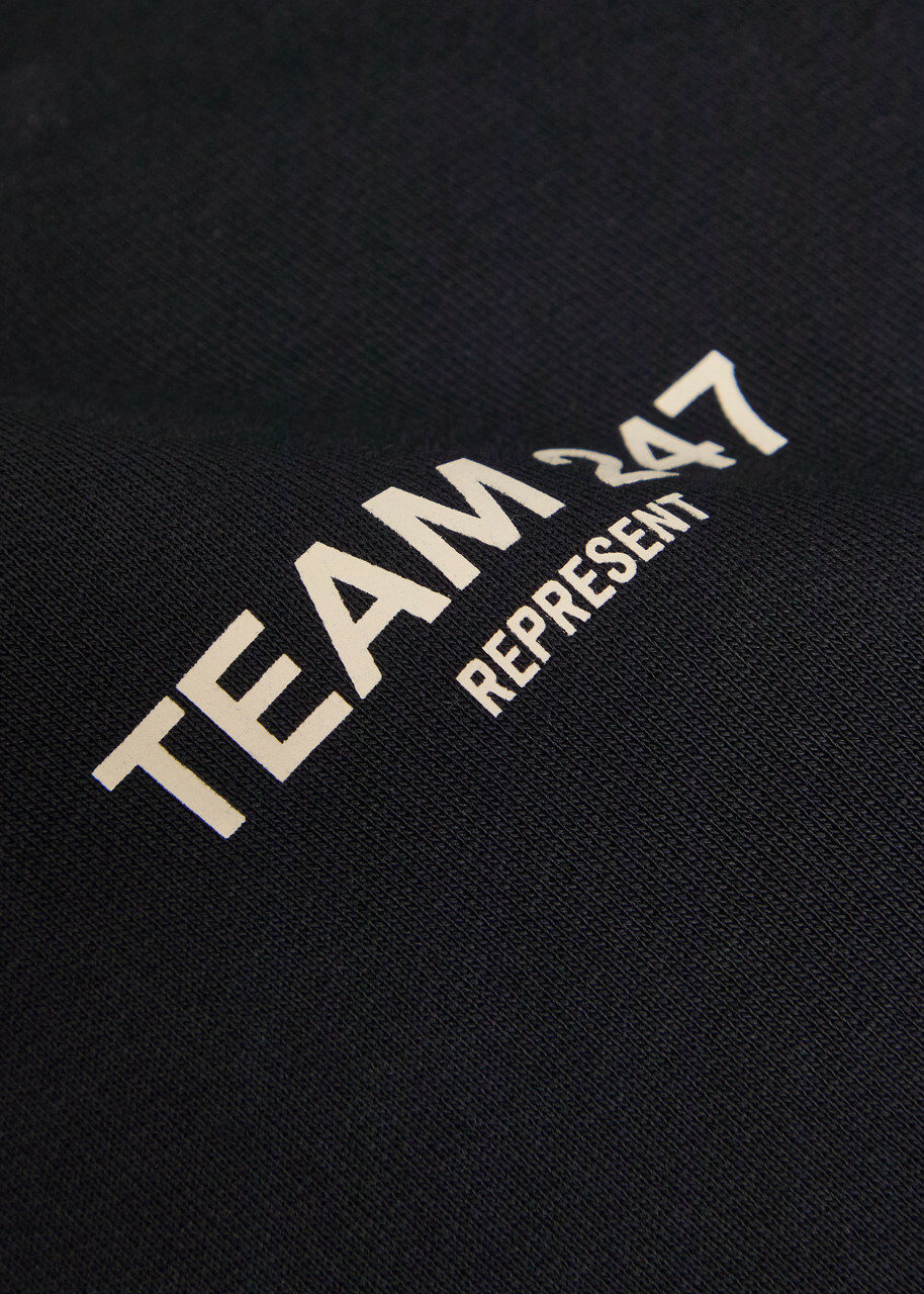 Represent Team 247 Hooded Cotton Sweatshirt Black