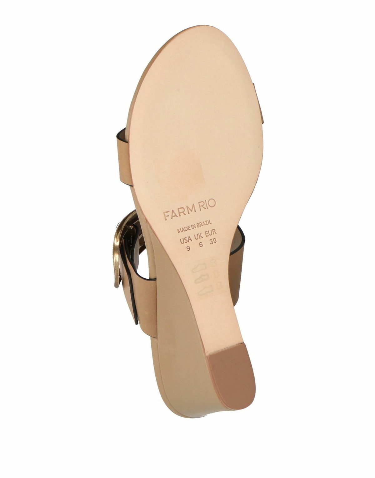 Farm Rio Mocha Buckle Wedge Sandal Womens Sandals Khaki