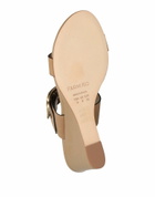 Farm Rio Mocha Buckle Wedge Sandal Womens Sandals Khaki