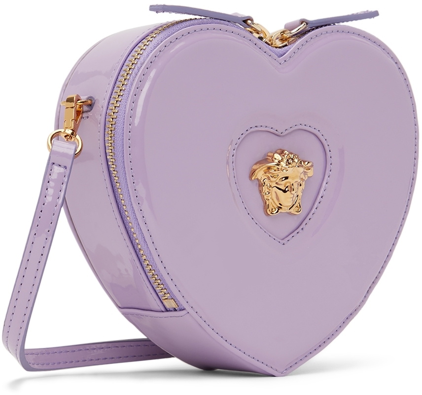 Versace Kids Purple Heart Medusa Shoulder Bag Versace