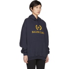 Balenciaga Navy BB Crown Logo Hoodie