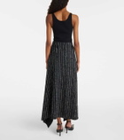 Mugler Striped asymmetric maxi skirt