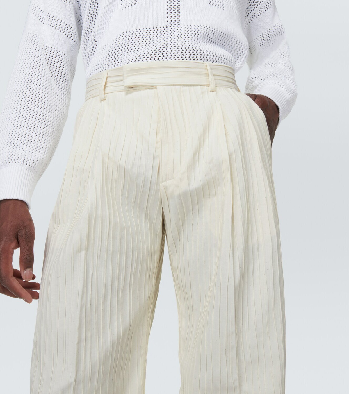 Amiri Mid-rise wide-leg twill pants