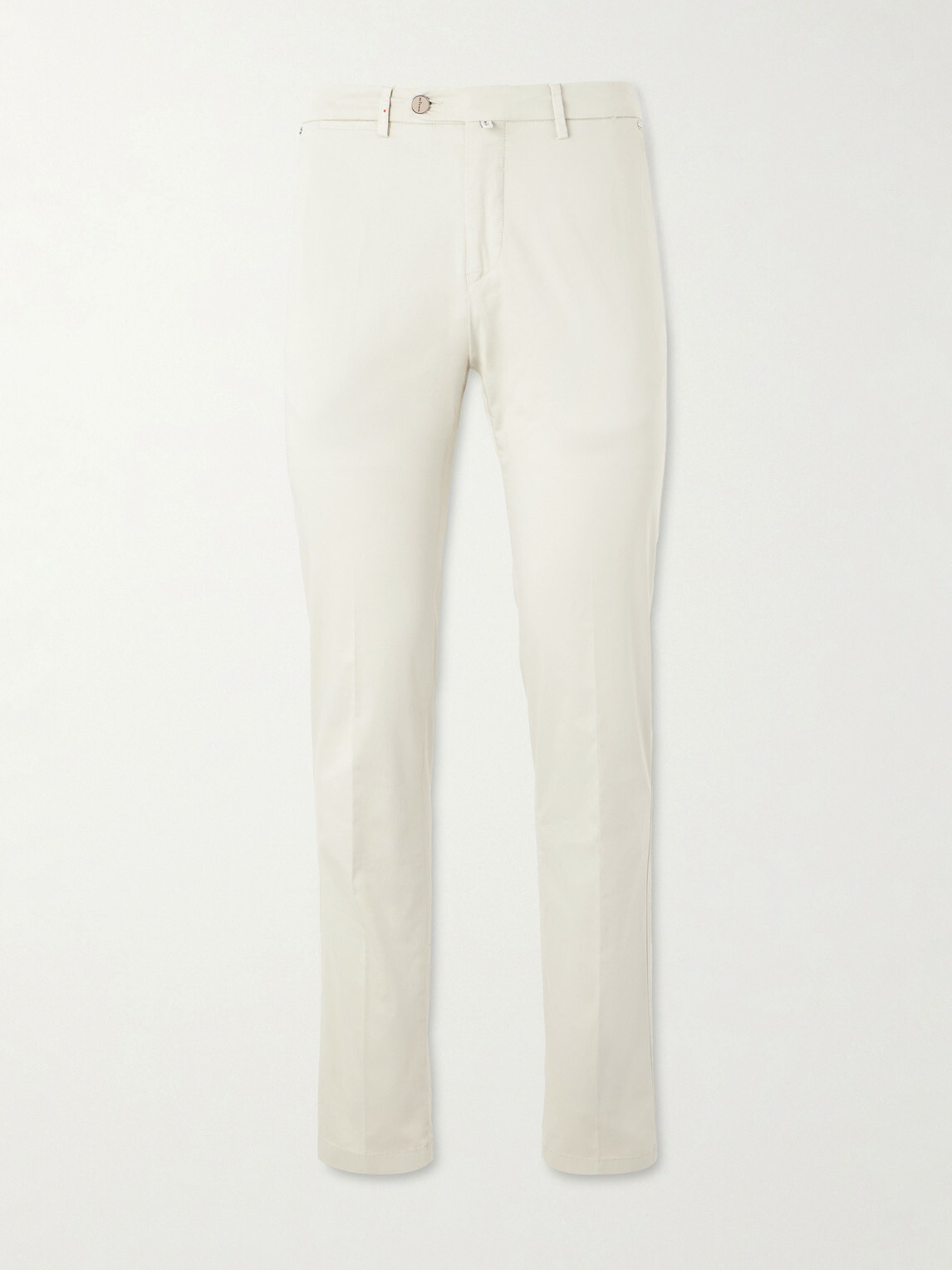 Kiton - Straight-Leg Stretch-Cotton Trousers - Neutrals