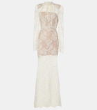 Self-Portrait Embellished lace maxi dress