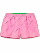 Bottega Veneta - Slim-Fit Short-Length Intrecciato Swim Shorts - Pink