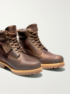 Timberland - Premium 6-Inch Distressed-Effect Leather Lace-Up Boots - Brown