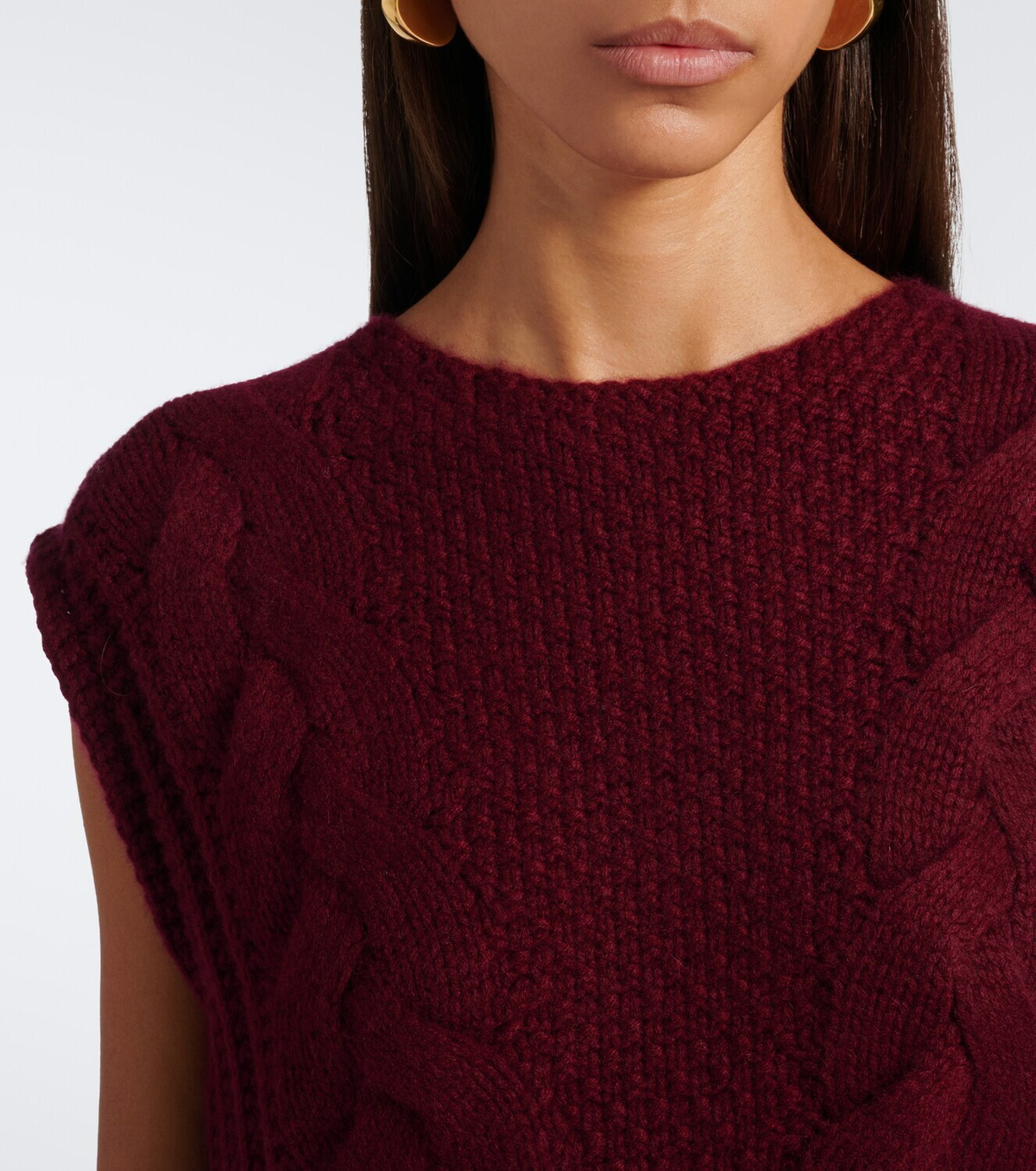 Lisa Yang Signy cable-knit peplum cashmere top