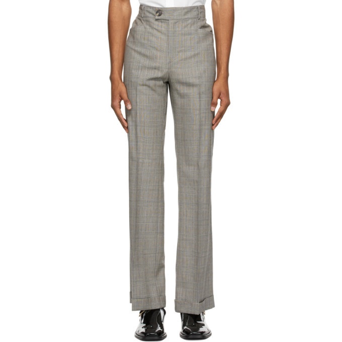 Photo: Ernest W. Baker Grey and Brown Houndstooth Flare Trousers