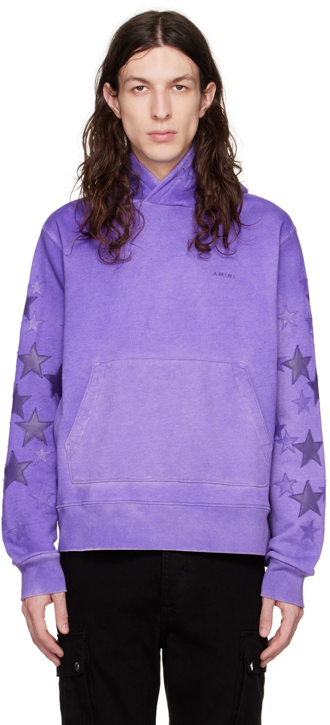 AMIRI Purple Pigment Spray Star Hoodie Amiri