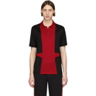 Alexander McQueen Black and Red Panelled Polo