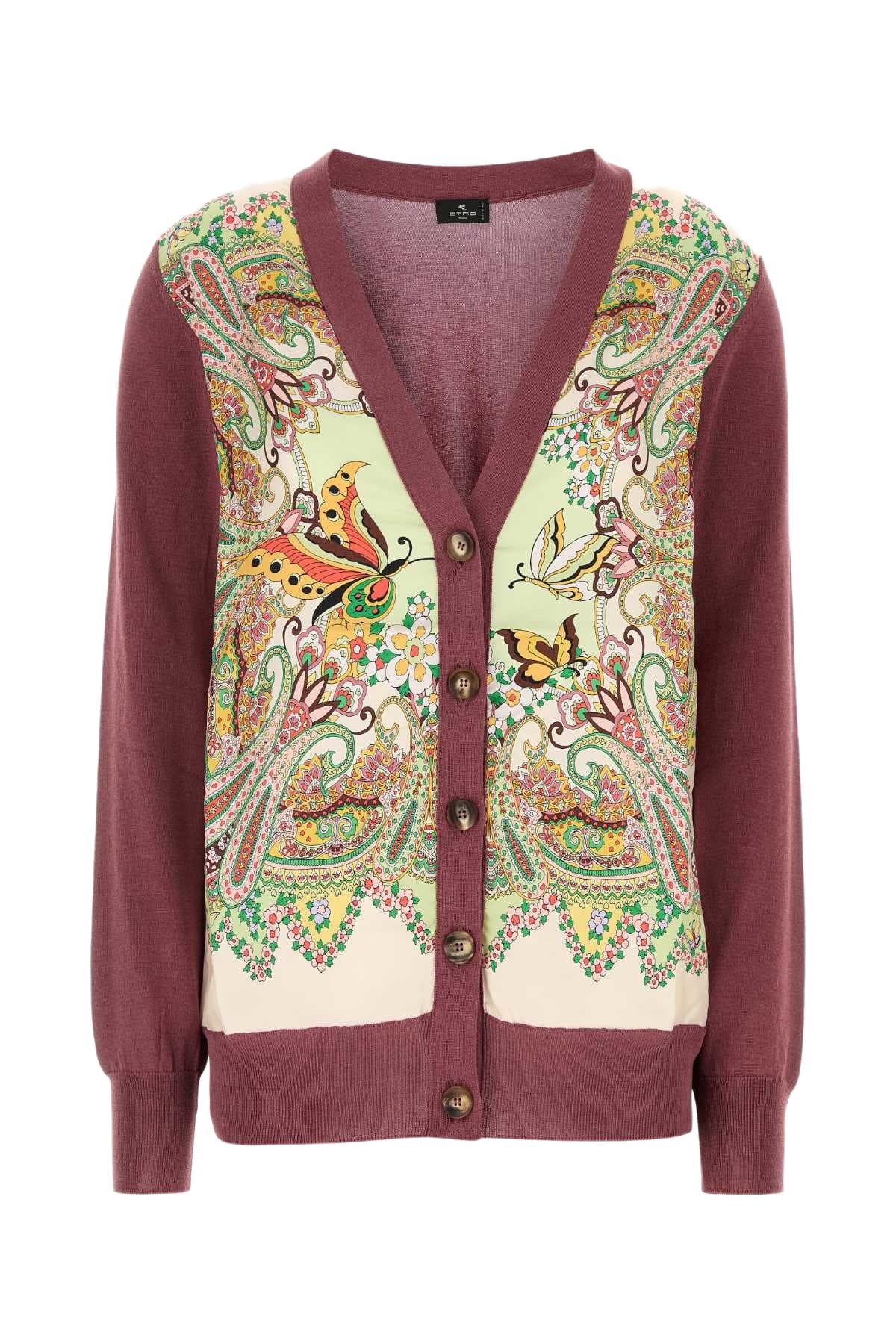 【送料&関税込】Etro Cerulean Blue Cotton Blend Cardigan Etro Cerulean Blue Cotton Blend Cardigan Etro