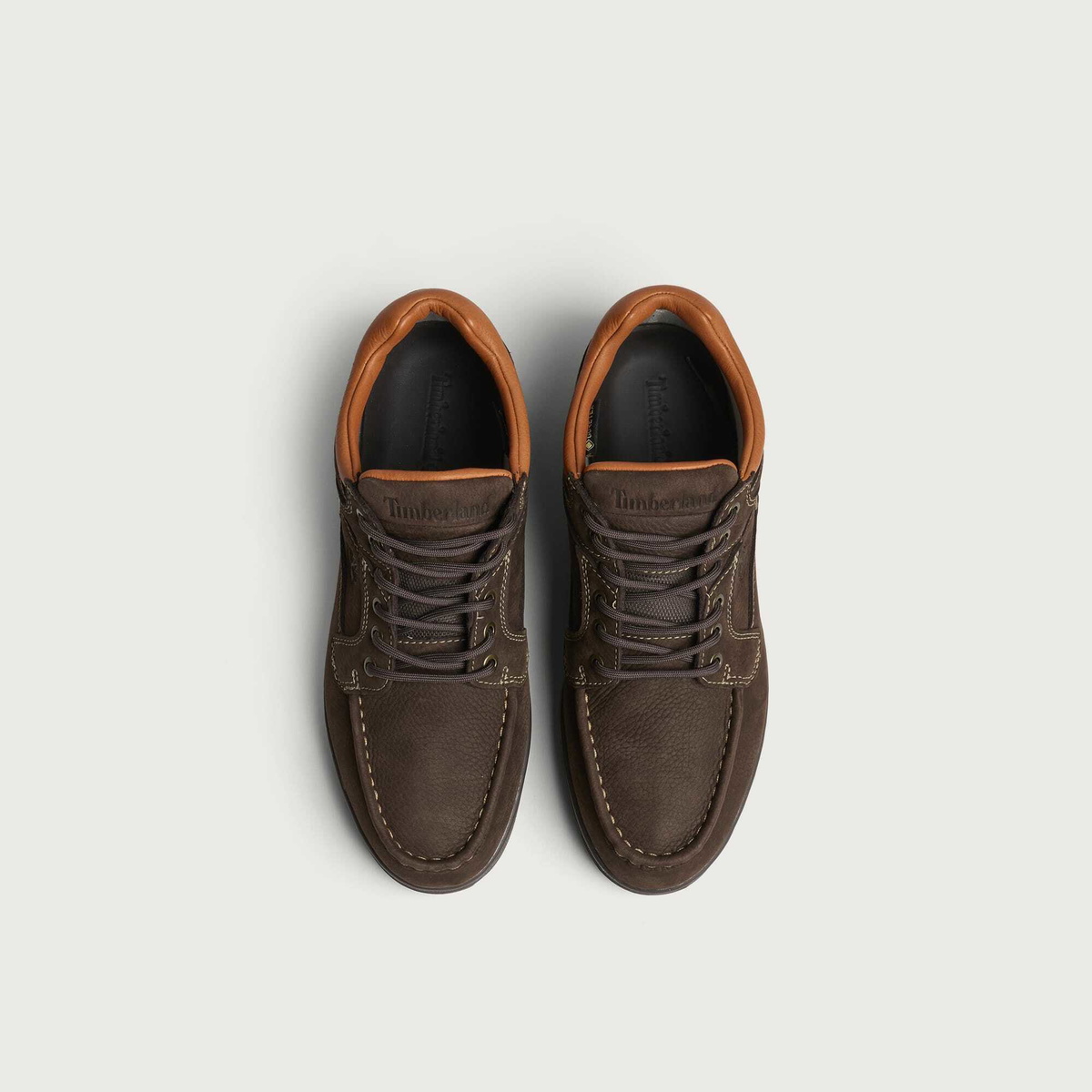 Timberland Men's Horween Leather Mid Lace Gore-Tex Boot in Dark Brown Nubuck W Rust