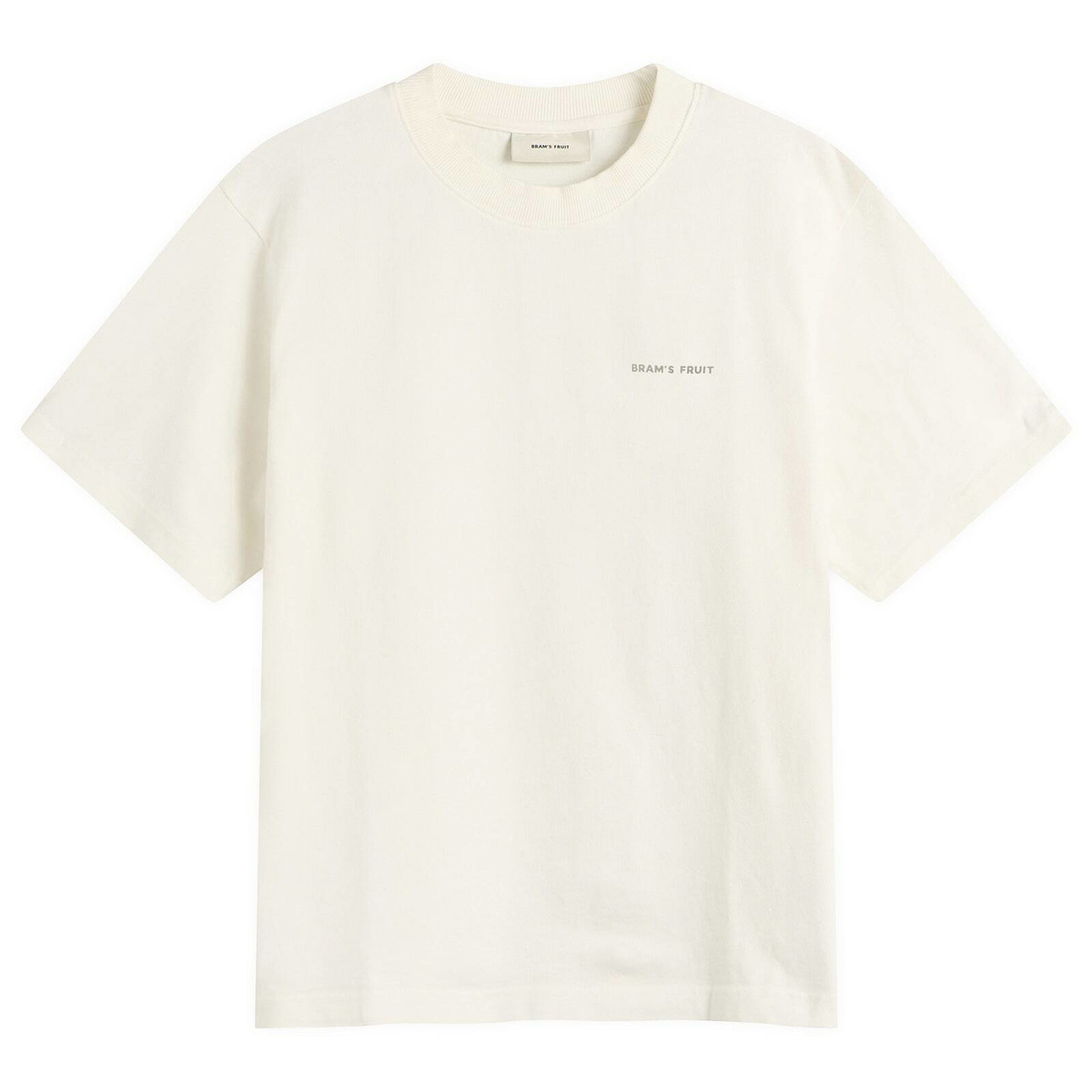 Bram's Fruit Men's Distressed Big Lemon Outline T-Shirt in White