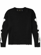 KAPITAL - Instarsia Cotton-Blend Sweater - Black