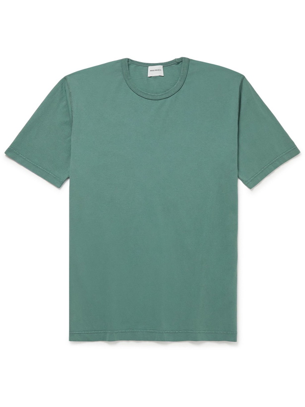 Photo: NORSE PROJECTS - Johannes Garment-Dyed Organic Cotton-Jersey T-Shirt - Green