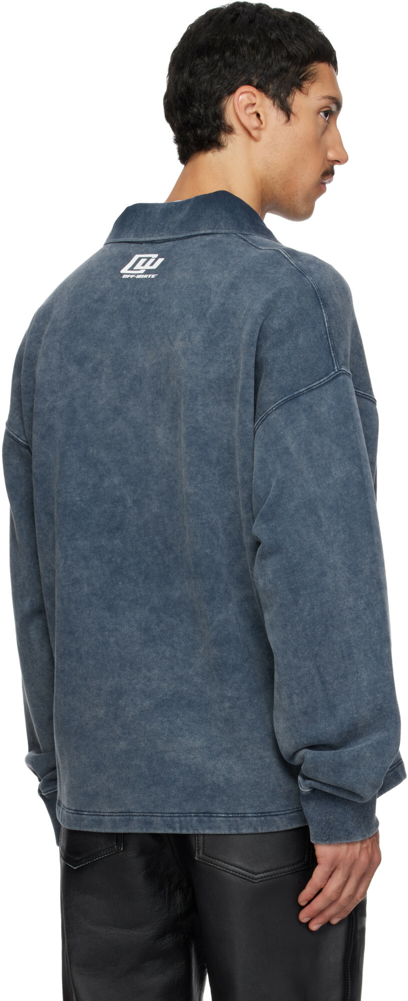 Off-White Navy Sporty 4 Fleece Polo