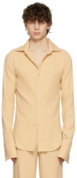 Ludovic de Saint Sernin Beige Wool Slim Shirt