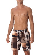 MC2 Saint Barth Man Mid-length Gustavia Swim-shorts With Photo Sunset Print | Ai Co-created Design By Rickdick - Powered By Red-eye