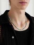 Peyote Bird - Gold-Plated, Turquoise and Apatite Beaded Necklace