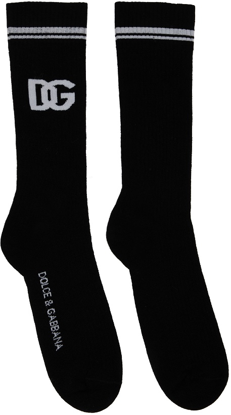 Photo: Dolce & Gabbana Black 'DG' Socks