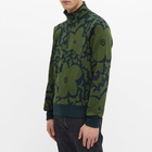 Paul Smith Men's Macro Flower Quarterzip Fleece in Green