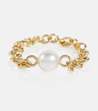 Spinelli Kilcollin - Gravity 18kt gold chain ring with akoya pearl