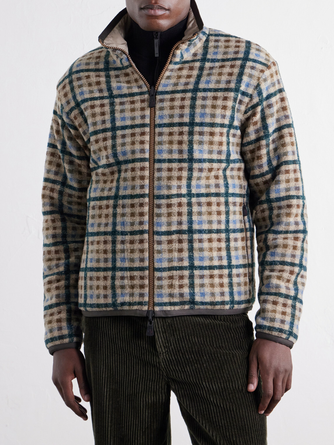 Moncler Grenoble - Reversible Checked Shell-Trimmed Fleece Padded Jacket - Multi