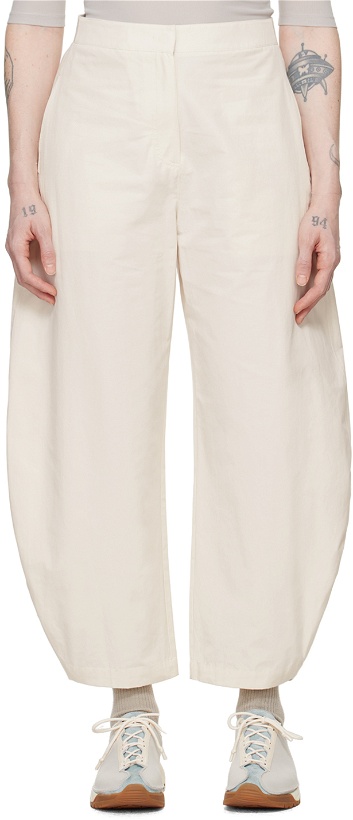 Photo: AMOMENTO Off-White Curved Leg Trousers