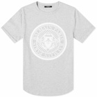 Balmain Men's Flocked Coin T-Shirt in Grey/White