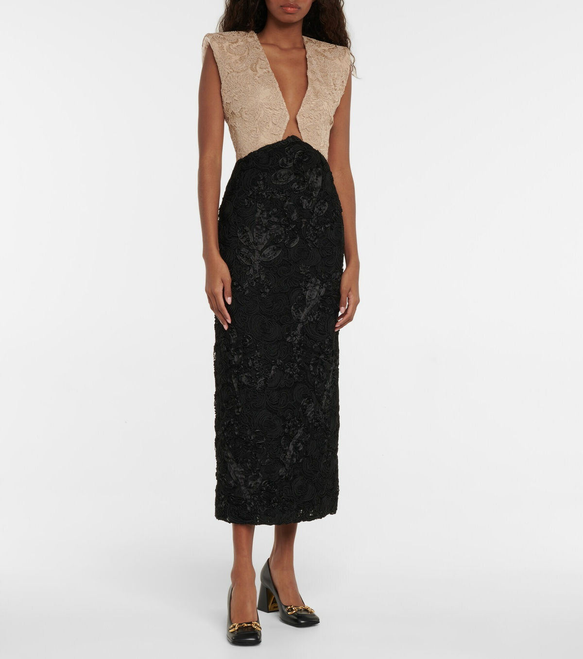 Gucci - Floral lace midi dress Gucci