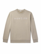 Moncler - Logo-Embroidered Cotton-Jersey Sweatshirt - Neutrals