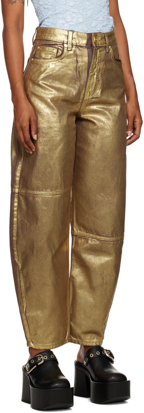 GANNI Gold Stary Jeans GANNI