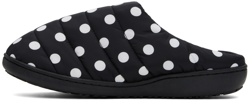 SUBU Black Quilted Polka Dot Slippers