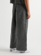 Our Legacy - Reduced Straight-Leg Brushed-Knit Trousers - Gray