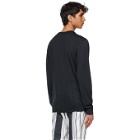 Dolce and Gabbana Navy Silk Printed Sweater