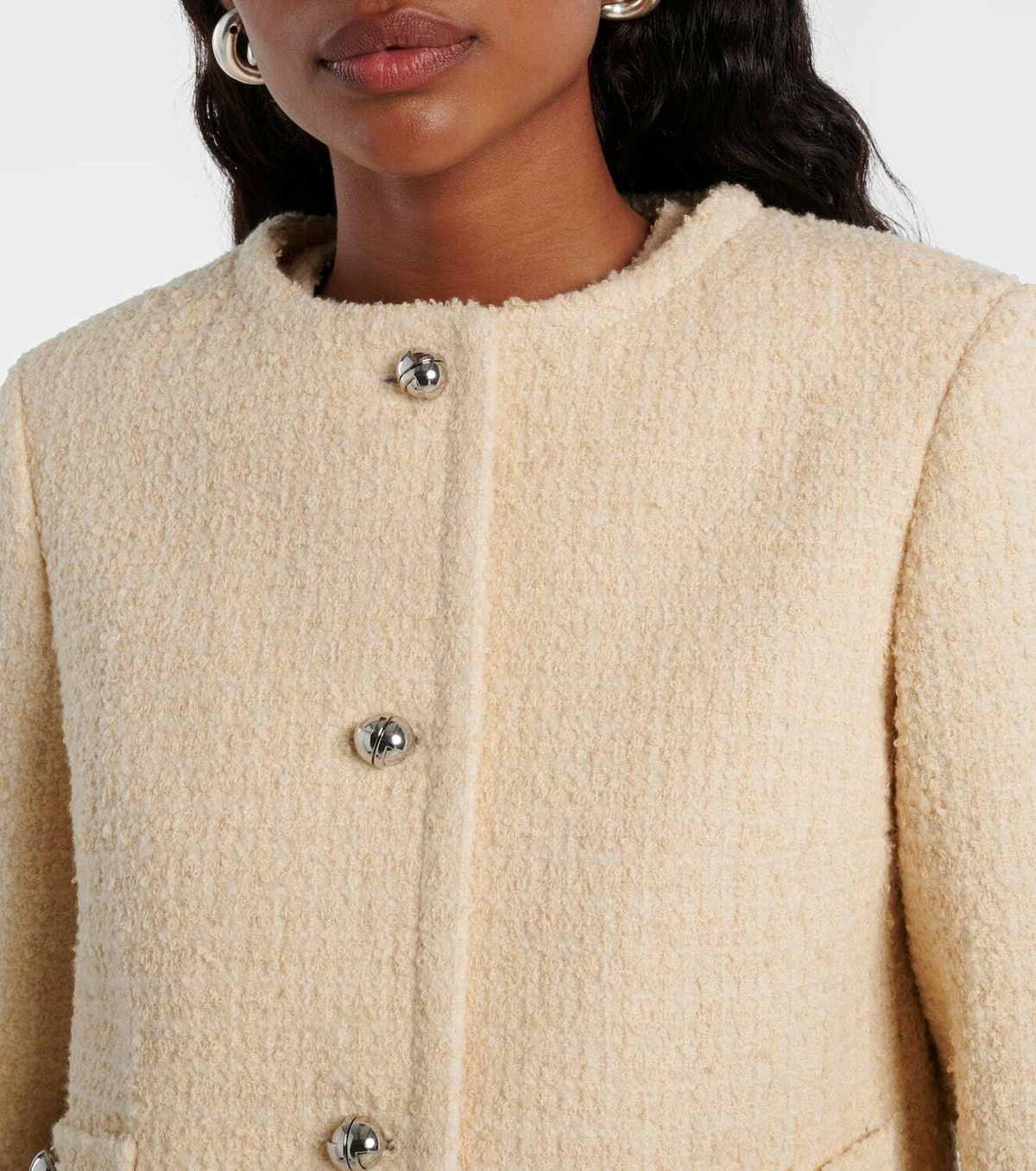 Patou Logo wool-blend bouclé jacket