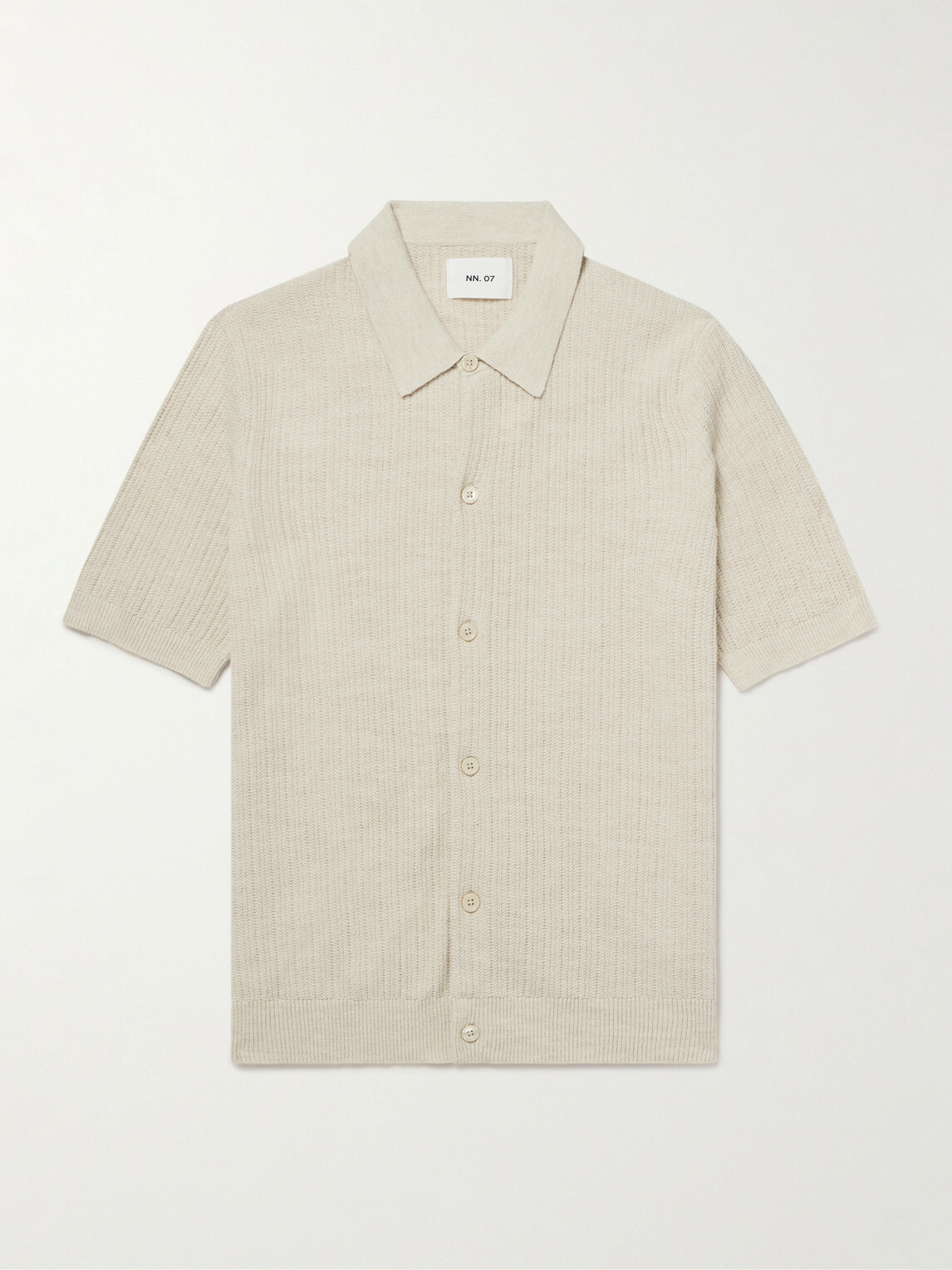NN07 - Nolan 6695 Textured-Knit Organic Cotton Shirt - Neutrals