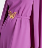 Oscar de la Renta Caped silk-blend gown